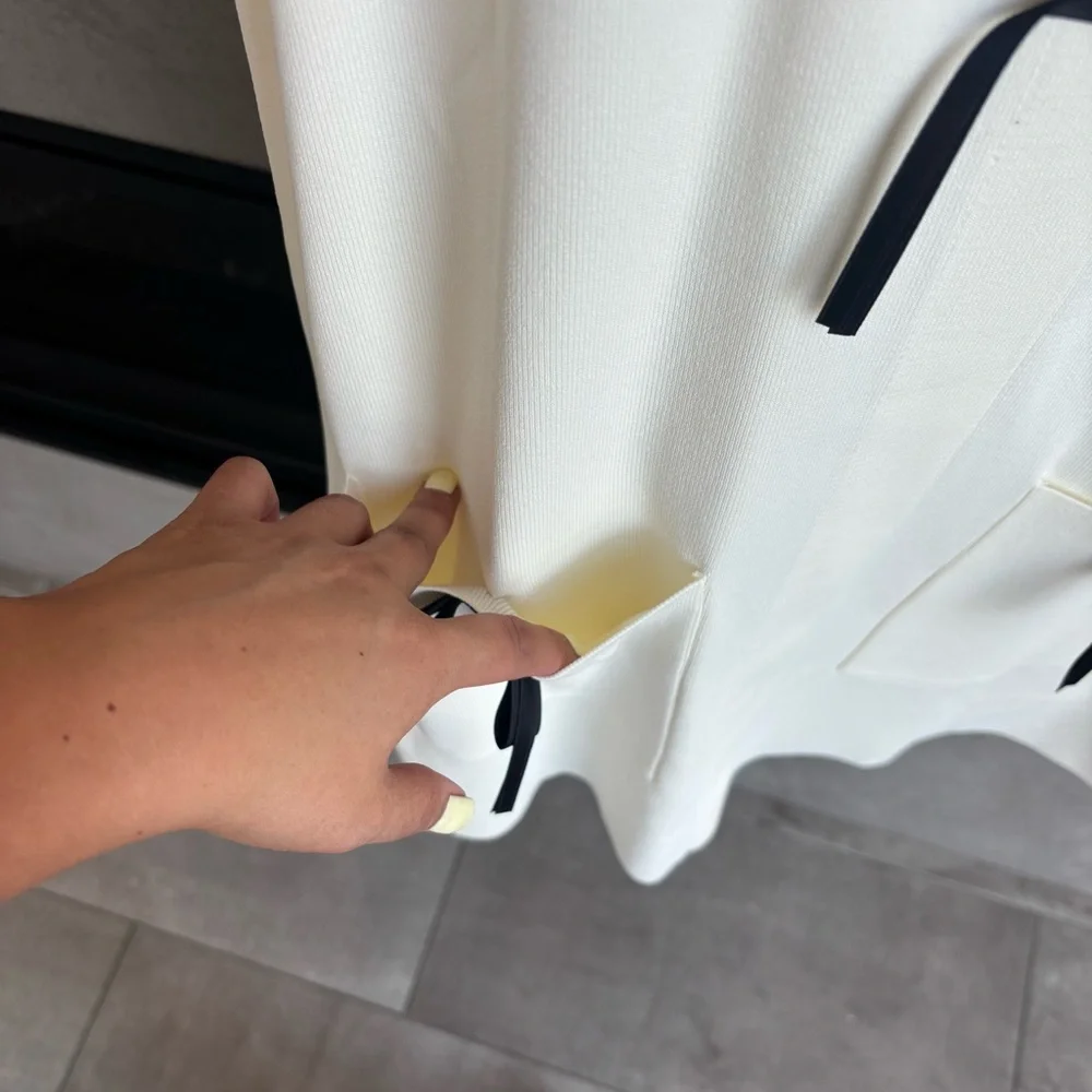 NWT ZARA KNIT MINI DRESS WITH CONTRASTING BOWS, SIZE L - Picture 11 of 14